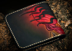 Handmade Leather Mah¨¡k¨¡la Tooled Mens billfold Wallet Cool Leather Wallet Slim Wallet for Men