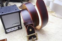 Cool Handmade Red Brown Leather Mens Belt Leather Belt for Men - iwalletsmen