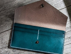 Handmade Leather Long Wallets for men Envelope Bifold Men Long Wallet - iwalletsmen