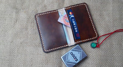 Mens Leather Slim Front Pocket Bifold Small Wallets Card Wallet for Men - iwalletsmen