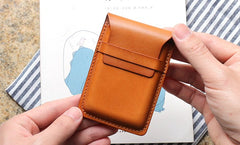 Badass Leather Mens Card Wallet Front Pocket Wallets Small Slim Wallet Change Wallet for Men - iwalletsmen
