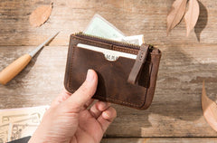 Leather Mens Card Holders Slim Front Pocket Wallet Coin Wallet for Men - iwalletsmen