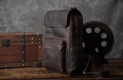 Genuine Leather Mens Cool Backpack Sling Bag Large Travel Bag Hiking Bag for men