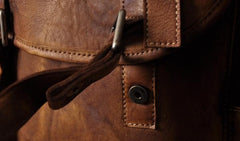 Handmade Leather Mens Cool Backpack Sling Bag Large Travel Bag Hiking Bag for men