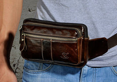 Cool Leather Mens Fanny Pack Waist Bag Hip Pack Belt Bag Bumbag for Men - iwalletsmen