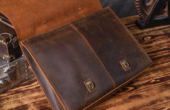 Genuine Leather Mens Cool Messenger Bag Briefcase Work Bag Business Bag for men