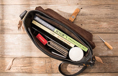 Handmade Cool Leather Mens Small Messengers Bag Shoulder Bags for Men - iwalletsmen