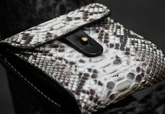 Handmade Leather Boa Skin Tooled Mens billfold Wallet Cool Slim Wallet Biker Wallet for Men