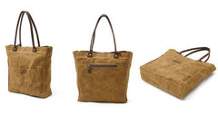 Mens Waxed Canvas Tote Bag Canvas Shopper Bag Canvas Shoulder Bag for Men - iwalletsmen