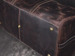 Vintage Leather Mens Large Weekender Bag Travel Bag Duffle Bag - iwalletsmen