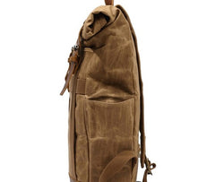 Waxed Canvas Mens Travel Backpack Canvas School Backpack Laptop Backpack for Men - iwalletsmen
