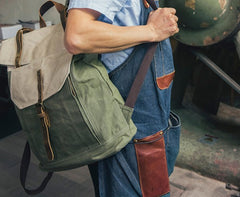 Cool Canvas Gray Travel Bag Mens Backpack Canvas Canvas School Bag for Men - iwalletsmen