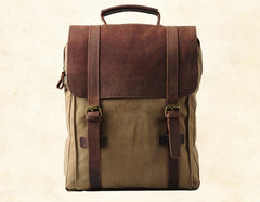 Cool Mens Canvas Leather Travel Backpack Canvas Backpack Canvas School Bag for Men - iwalletsmen