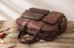 Leather Mens Large Briefcase Work Bag Travel Bag Business Bag for Men - iwalletsmen