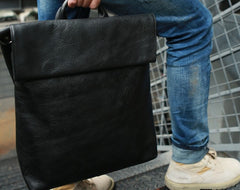 Cool Black Mens Leather Backpack Travel Backpacks Laptop Backpack for men - iwalletsmen