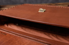 Handmade Leather Mens Cool Messenger Bag Briefcase Work Bag Business Bag for men
