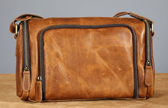 Genuine Leather Mens Cool Shoulder Bag Messenger Bag Chest Bag Bike Bag Cycling Bag for men