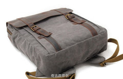 Cool Canvas Leather Mens Laptop Backpack Canvas Travel Backpack Canvas School Backpack for Men - iwalletsmen