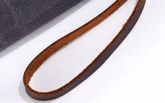 Cool Waxed Canvas Leather Mens Wristlet Bag Work Clutch Zipper Bag for Men - iwalletsmen