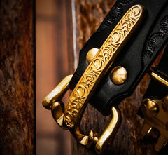Handmade Genuine Leather Mens Belt Custom Cool Leather Men Black Belt for Men