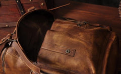 Handmade Leather Mens Cool Backpack Sling Bag Large Travel Bag Hiking Bag for men
