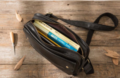 Cool Leather Black Mens Messenger Bag Vintage Shoulder Bag  for Men - iwalletsmen