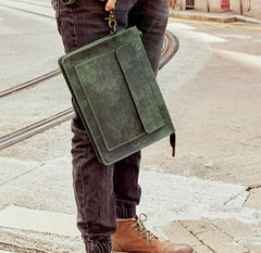 Cool Leather Large Mens Wristlet Bag Vintage Clutch Zipper Bag for Men - iwalletsmen