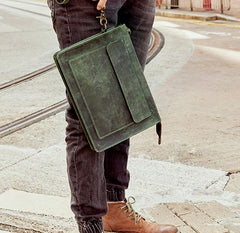 Cool Leather Large Mens Wristlet Bag Vintage Clutch Zipper Bag for Men - iwalletsmen