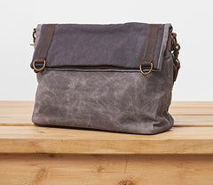 Mens Canvas Gray Cool Courier bag Messenger Bag Canvas Side Bag for Men - iwalletsmen