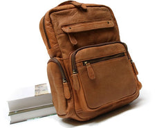 Cool Brown Mens Leather Backpack Travel Backpacks School Backpacks for men - iwalletsmen