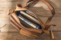 Vintage Leather Fanny Packs Mens Waist Bag Hip Pack Belt Bag for Men - iwalletsmen