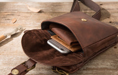 Cool Leather Coffee Belt Pouches Mens Waist Bag Shoulder Bag for Men - iwalletsmen