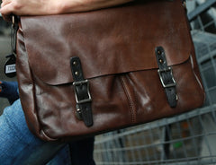 Cool Handmade Vintage Leather Mens Messenger Bags Shoulder Bag for men - iwalletsmen