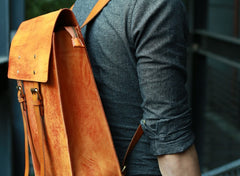 Leather Mens School Backpacks Travel Backpacks Laptop Backpack for men - iwalletsmen