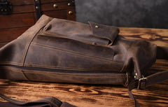 Genuine Leather Mens Cool Chest Bag Sling Bag Crossbody Bag Travel Bag Hiking Bag for men