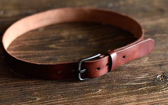 Handmade Leather Mens Leather Men Distress Vintage Brown Black Belt for Men Cool Leather Belt
