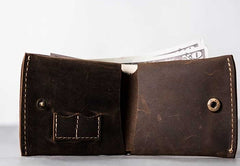 Handmade Vintage Leather Men Small Bifold Wallet Wallet for Men - iwalletsmen