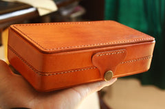 Handmade Leather Mens Box Wallet Wristlet Clutch Wallet Cigarette Box for Men - iwalletsmen