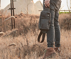 Canvas Mens Fanny Pack Canvas Waist Bag Small Canvas Chest Bag for Men - iwalletsmen