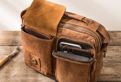 Cool Leather Small Mens Messenger Bags Small Shoulder Bags  for Men - iwalletsmen
