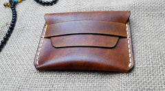 Handmade Leather Mens Small Front Pocket Wallet Leather Card Wallets for Men - iwalletsmen