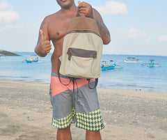 Cool Gray Canvas Travel Bag Mens Backpack Canvas Canvas School Bag for Men - iwalletsmen