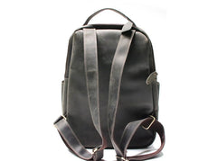 Green Mens Leather Backpack Travel Backpacks Laptop Backpack for men - iwalletsmen