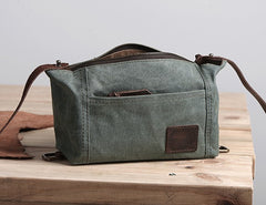Large Canvas Green Mens Clutch Bag Zipper Wristlet Bag Phone Purse for Men - iwalletsmen