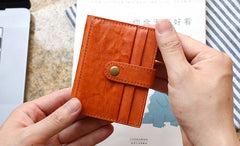 Leather Mens Front Pocket Wallet Card Wallet Small Slim Wallet Change Wallet for Men - iwalletsmen