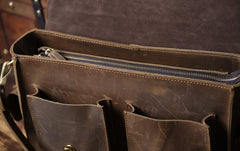 Genuine Leather Mens Cool Messenger Bag Briefcase Work Bag Business Bag for men