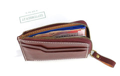 Leather Mens Front Pocket Wallets Small Slim Wallet Card Wallet Change Wallet for Men - iwalletsmen