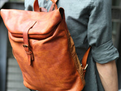 Cool Vintage Leather Mens Backpack Travel Backpack Laptop Backpacks for men - iwalletsmen