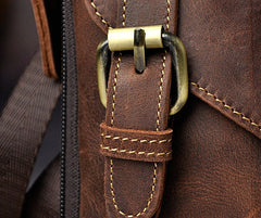 Mens Leather Small Side Bag COURIER BAGs Waist Pouch Holster Belt Case Belt Pouch for Men - iwalletsmen