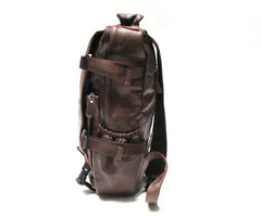 Cool Coffee Mens Leather Backpack Travel Backpacks Laptop Backpack for men - iwalletsmen
